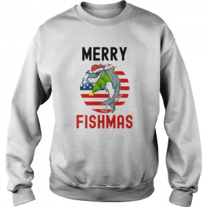 Big Shark Eating Christmas Treen Merry Fishmas shirt 4