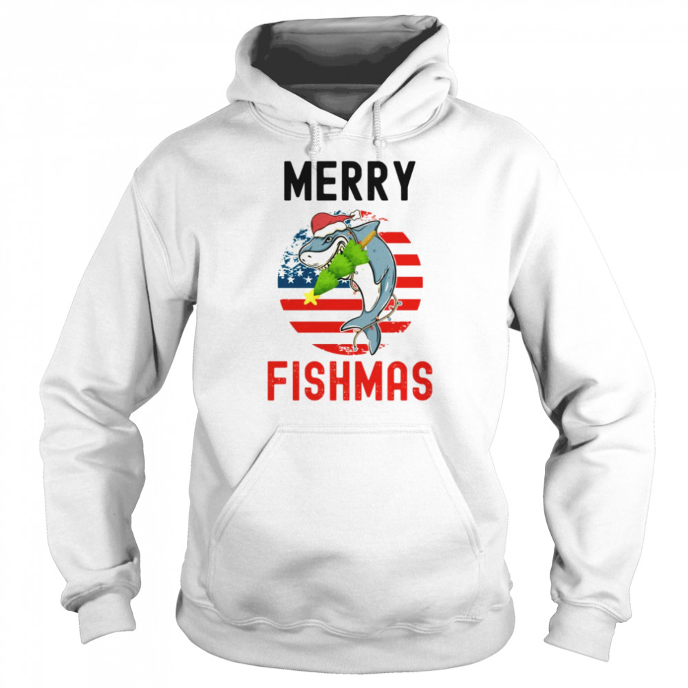 Big Shark Eating Christmas Treen Merry Fishmas shirt Big Shark Eating Christmas Treen Merry Fishmas shirt