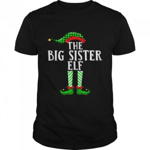 Big Sister ELF Xmas Matching Family Group Christmas Pajama Shirt 1