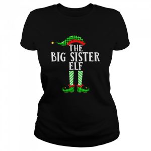 Big Sister ELF Xmas Matching Family Group Christmas Pajama Shirt 2
