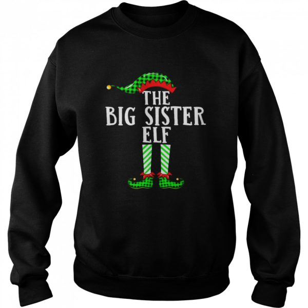 Big Sister ELF Xmas Matching Family Group Christmas Pajama Shirt