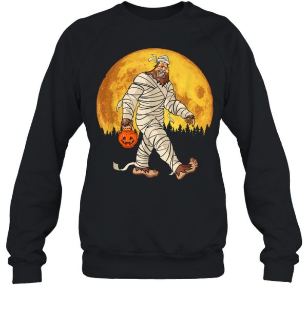 Bigfoot Mummy Costume Moon Halloween Sasquatch DOTD shirt