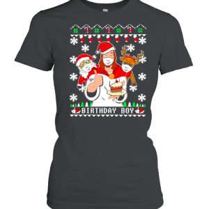 Birthday Boy Jesus Santa And Reindeer Christmas Sweater Shirt