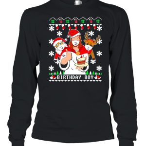 Birthday Boy Jesus Santa And Reindeer Christmas Sweater Shirt 3