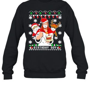 Birthday Boy Jesus Santa And Reindeer Christmas Sweater Shirt 4