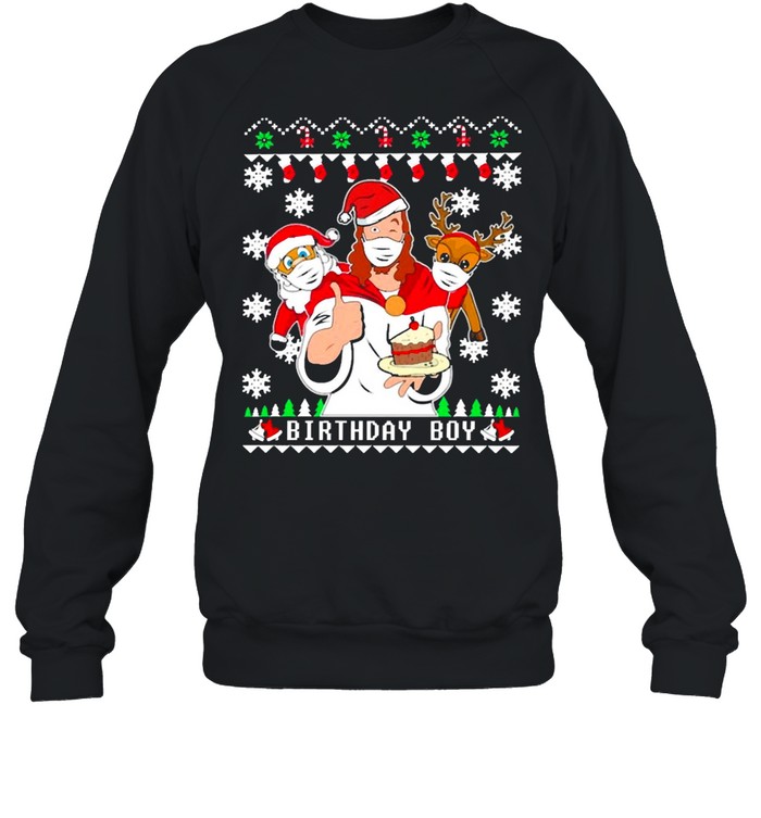 Birthday Boy Jesus Santa And Reindeer Christmas Sweater Shirt Birthday Boy Jesus Santa And Reindeer Christmas Sweater Shirt