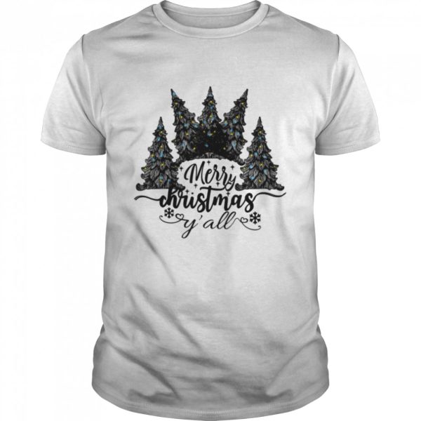 Black Art Pine Tree Y’all Merry Christmas shirt