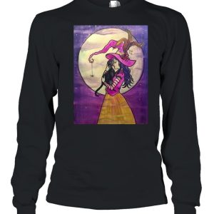 Black Cat A Love So Familiar Witch Illustration Spooky Halloween T-shirt