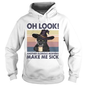 Black Cat Drink Coffee Oh Look Another Glorious Morning Makes Me Sick Vintage shirt