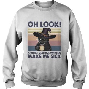 Black Cat Drink Coffee Oh Look Another Glorious Morning Makes Me Sick Vintage shirt