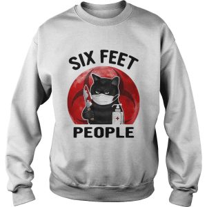 Black Cat Face Mask Knife Blood Six Feet People Blood Moon shirt