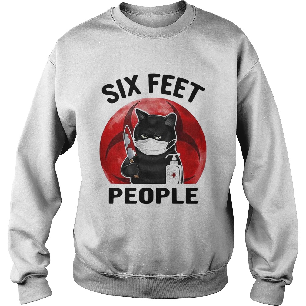 Black Cat Face Mask Knife Blood Six Feet People Blood Moon shirt Black Cat Face Mask Knife Blood Six Feet People Blood Moon shirt