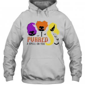 Black Cat Hocus Pocus I Purred A Spell On You Halloween T Shirt 3