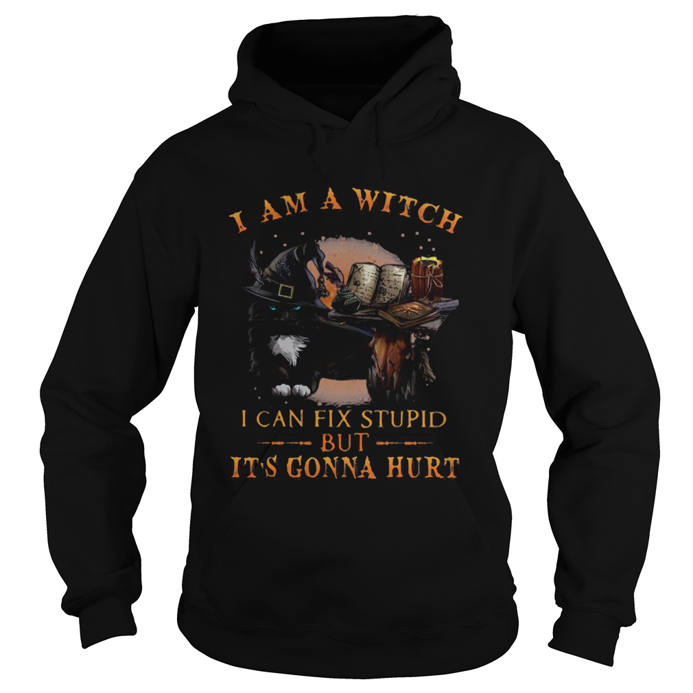 Black Cat I Am A Witch I Can Fix Stupid But Its Gonna Hurt shirt Black Cat I Am A Witch I Can Fix Stupid But Its Gonna Hurt shirt