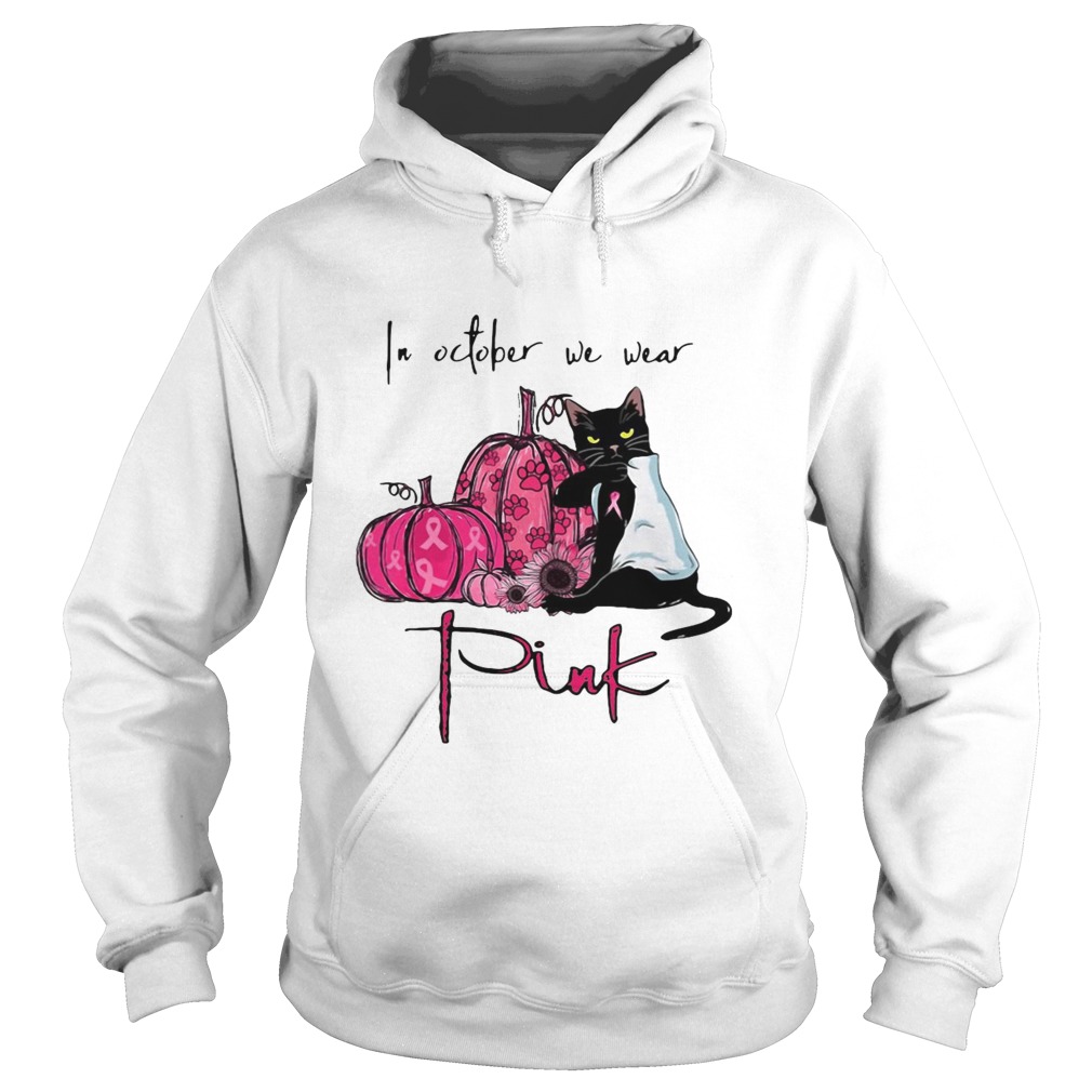Black Cat In October We Wear Pink shirt Black Cat In October We Wear Pink shirt