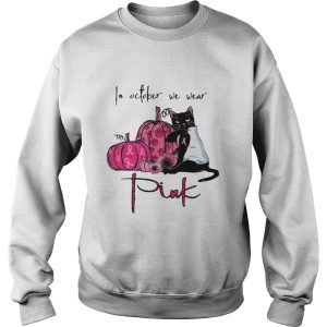 Black Cat In October We Wear Pink shirt