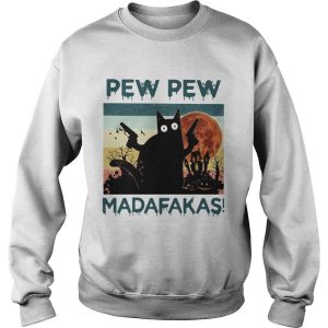 Black Cat Pew Pew Madafakas Halloween shirt