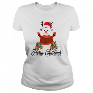 Black Text Merry Christmas Snowman shirt