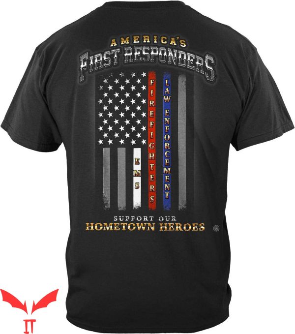 Blue Lives Matter T-Shirt First Responder Flag