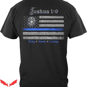 Blue Lives Matter T-Shirt Joshua 19 Duty Honor Courage