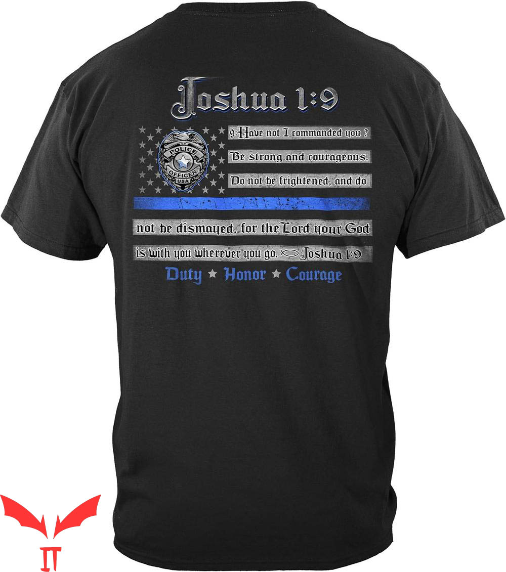 Blue Lives Matter T-Shirt Joshua 19 Duty Honor Courage Blue Lives Matter T-Shirt Joshua 19 Duty Honor Courage
