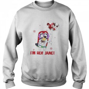 Bluey Balloon Mickey mouse Reindeer I'm Her Janet Christmas Shirt 4