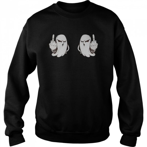 Boo Boobs Halloween Ghost Middle Finger shirt