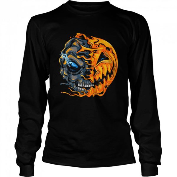 Boys Halloween pumpkin skull zombie shirt