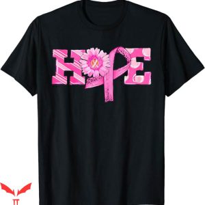 Breast Cancer Awareness T-Shirt Hope Pink Ribbon Sunflower
