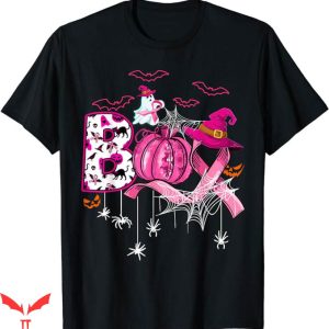 Breast Cancer T-Shirt Pumpkin Pink Ribbon With Breast Cancer