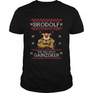 Brodolf The Red Nose Gainzdeer Ugly Christmas Pattern shirt 1