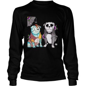 Bulldog Husband Jack skellington and Sally shirt