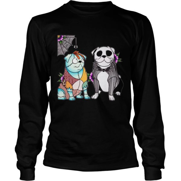 Bulldog Husband Jack skellington and Sally shirt