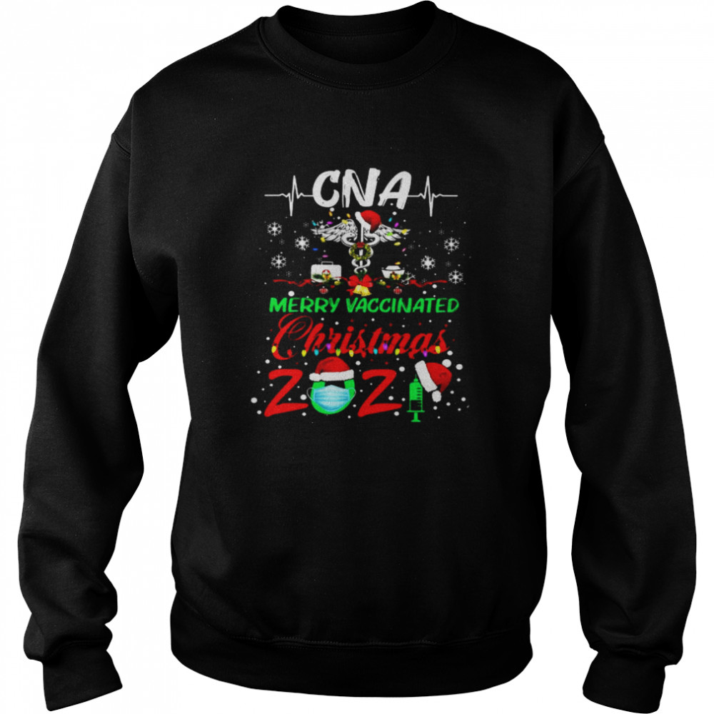 CNA Merry Vaccinated Christmas 2021 Shirt CNA Merry Vaccinated Christmas 2021 Shirt