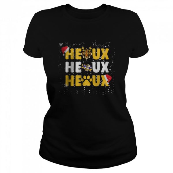 Cajun Santa Tigers Heaux Heaux Heaux Christmas X-mas T-Shirt