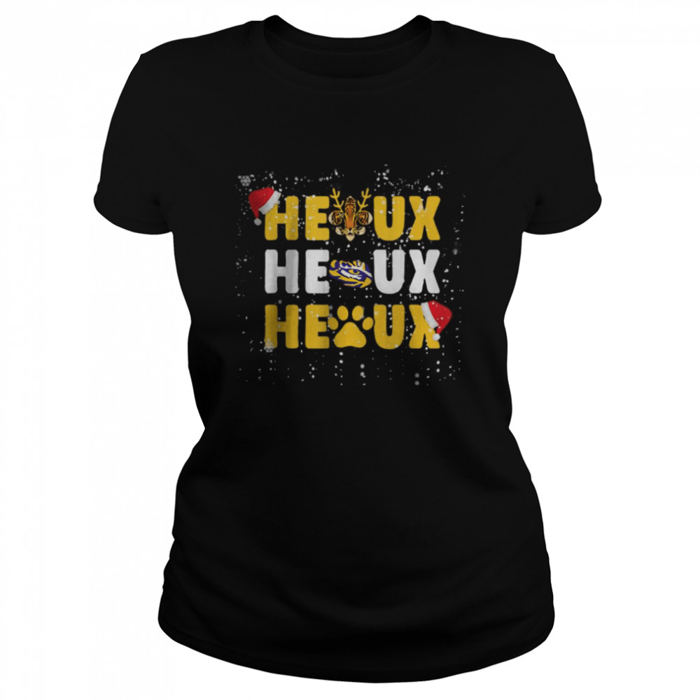 Cajun Santa Tigers Heaux Heaux Heaux Christmas X-mas T-Shirt Cajun Santa Tigers Heaux Heaux Heaux Christmas X-mas T-Shirt