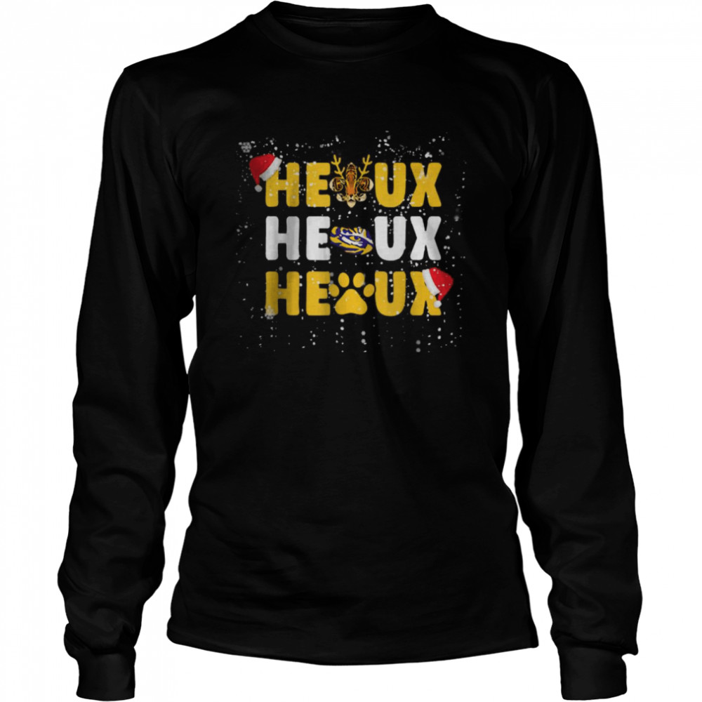 Cajun Santa Tigers Heaux Heaux Heaux Christmas X-mas T-Shirt Cajun Santa Tigers Heaux Heaux Heaux Christmas X-mas T-Shirt