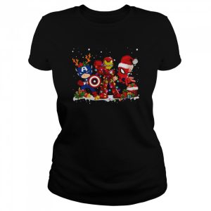 Captain America Ironman And Spider Man Christmas T-Shirt