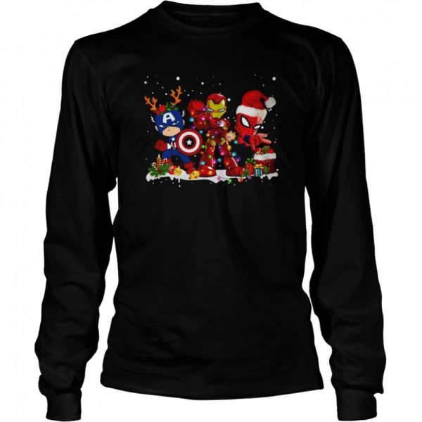 Captain America Ironman And Spider Man Christmas T-Shirt