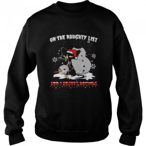 Cat And Snowman Santa On Naughty List And I Regret Nothing Christmas Sweater T shirt 4