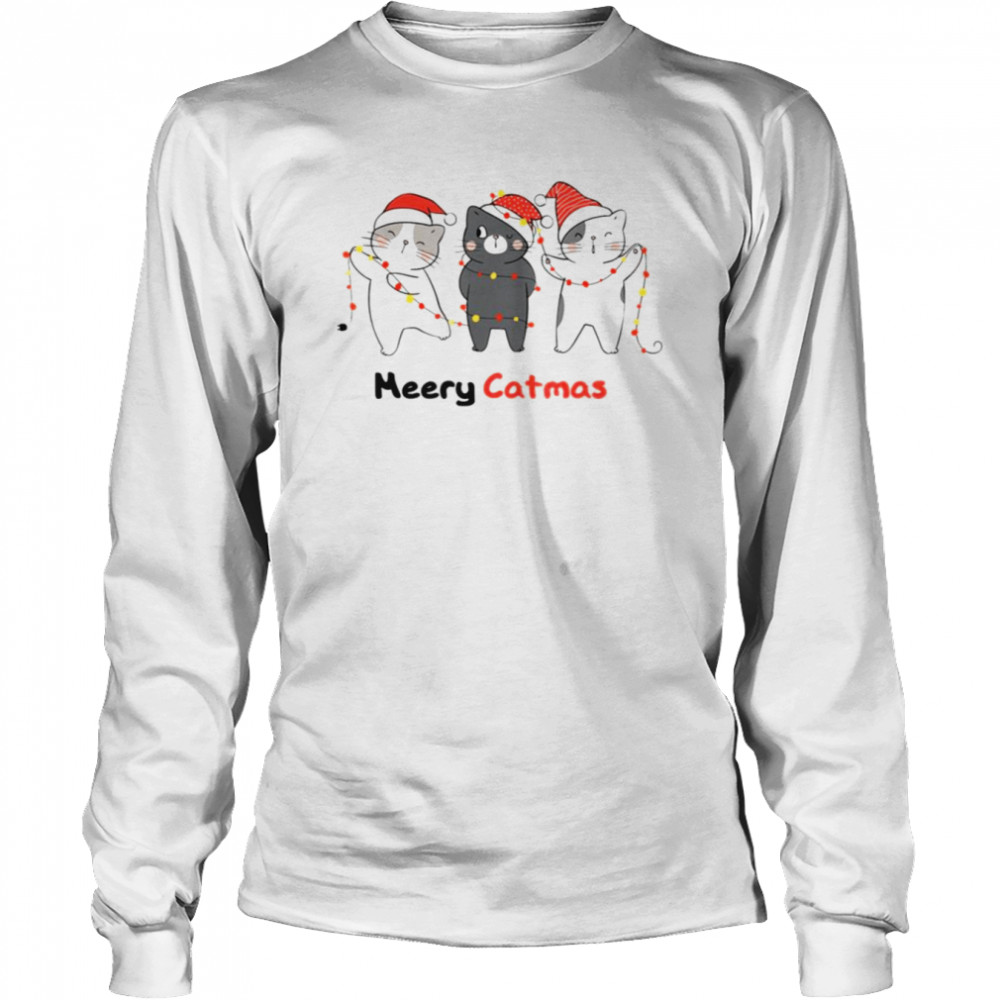 Cat Decorating Christmas Lights Funny Cats With Santa Hat shirt Cat Decorating Christmas Lights Funny Cats With Santa Hat shirt