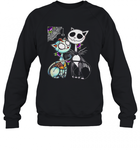 Cat Jack Skellington And Sally Happy Halloween T-Shirt Cat Jack Skellington And Sally Happy Halloween T-Shirt