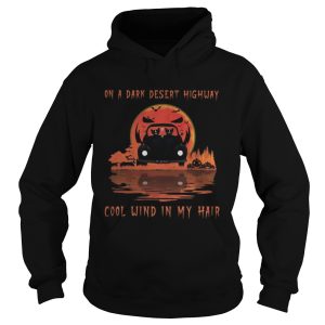 Cat driving car on a dark desert highway cool wind in my hair moon shirt