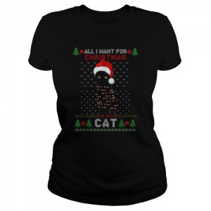 Cat lovers Cute Cat Santa Hat Ugly Christmas T-Shirt