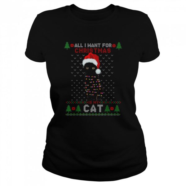 Cat lovers Cute Cat Santa Hat Ugly Christmas T-Shirt