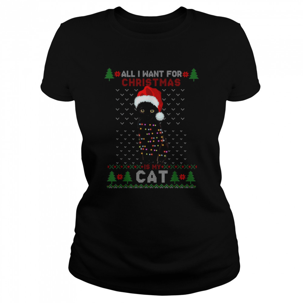Cat lovers Cute Cat Santa Hat Ugly Christmas T-Shirt Cat lovers Cute Cat Santa Hat Ugly Christmas T-Shirt