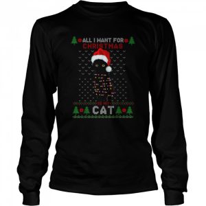 Cat lovers Cute Cat Santa Hat Ugly Christmas T Shirt 3