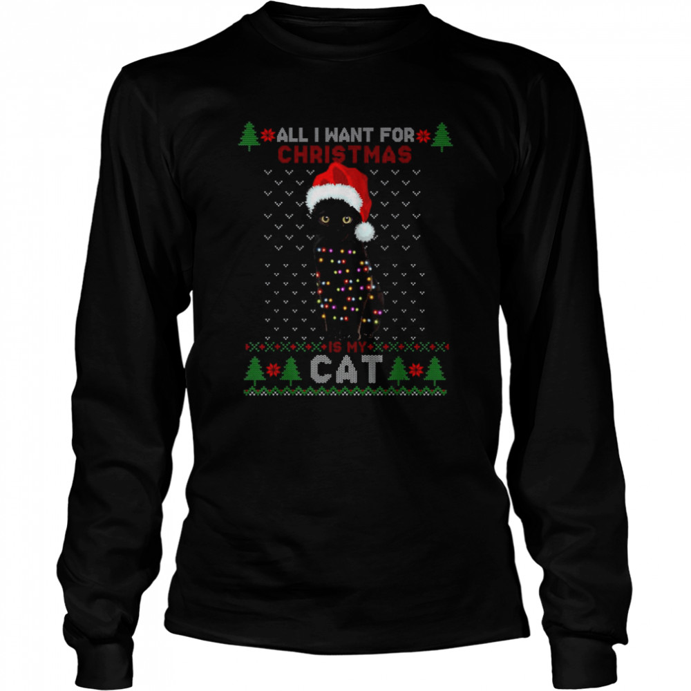 Cat lovers Cute Cat Santa Hat Ugly Christmas T-Shirt Cat lovers Cute Cat Santa Hat Ugly Christmas T-Shirt