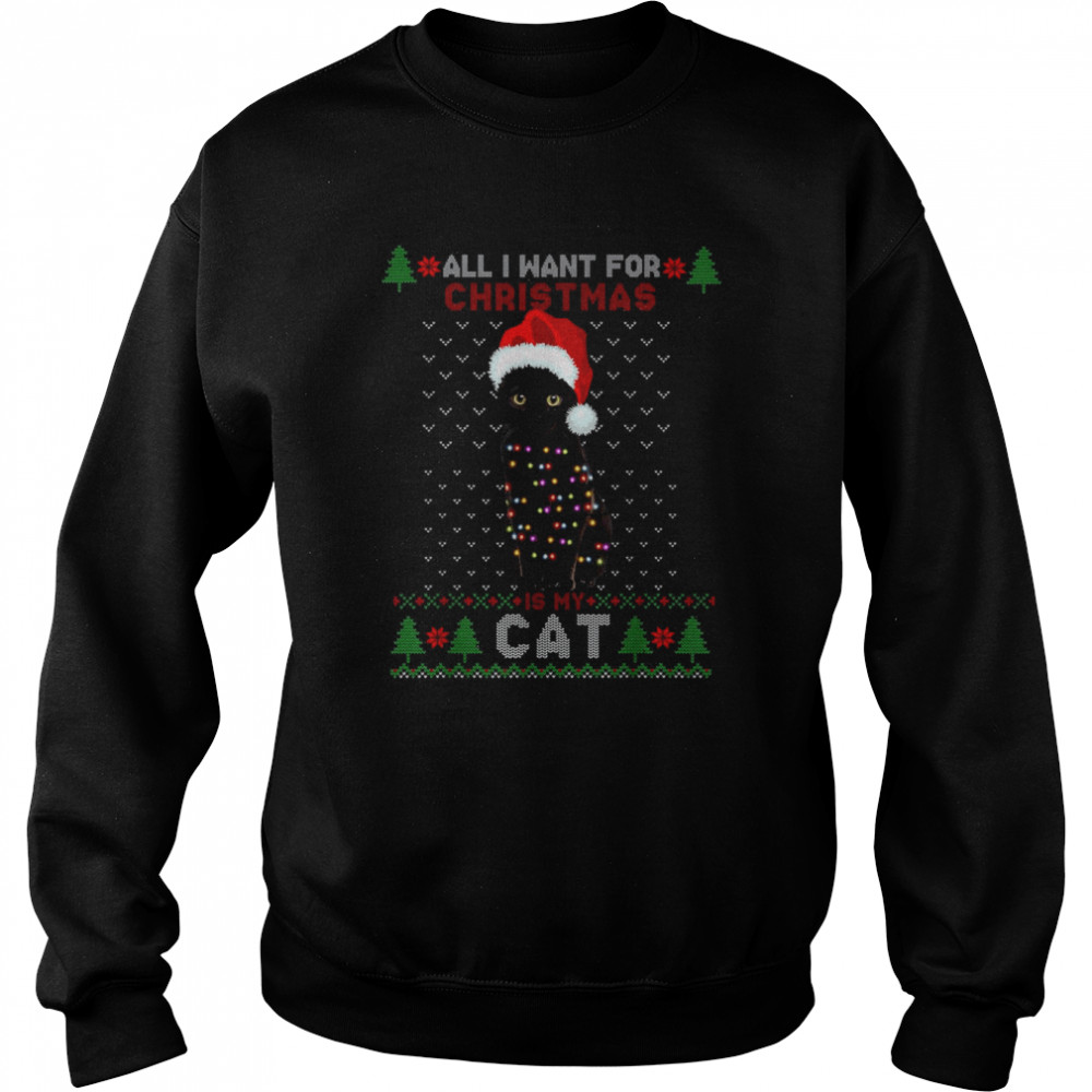 Cat lovers Cute Cat Santa Hat Ugly Christmas T-Shirt Cat lovers Cute Cat Santa Hat Ugly Christmas T-Shirt