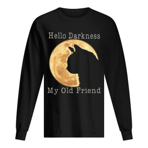 Cat moon Hello darkness my old friend shirt